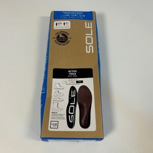 OPEN BOX SOLE Active Thick Custom Footbed Insoles Mens 9 Womens 11 Heat Moldable